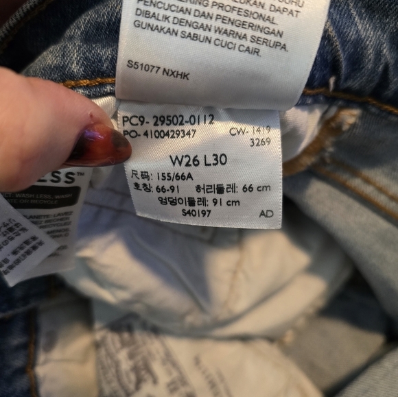 Levis 501 Embroidered High Waist Skinny Jeans Size 26/26 Del Norte Premium Denim - Picture 7 of 10